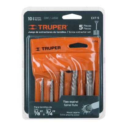 Juego con 5 extractores de tornillos TRUPER