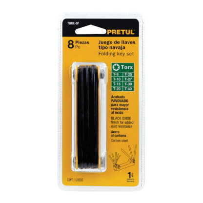 Juego de 8 llaves torx tipo navaja PRETUL